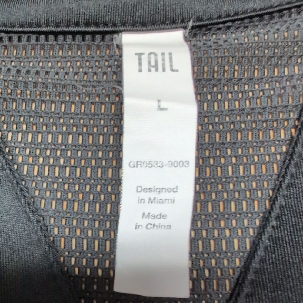 Tail Activewear Black Zip-Front Mock Collar Sleeveless Polo Size L - Picture 6 of 7